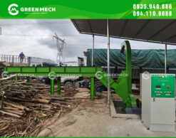 Lắp đặt băng tải và máy băm gỗ