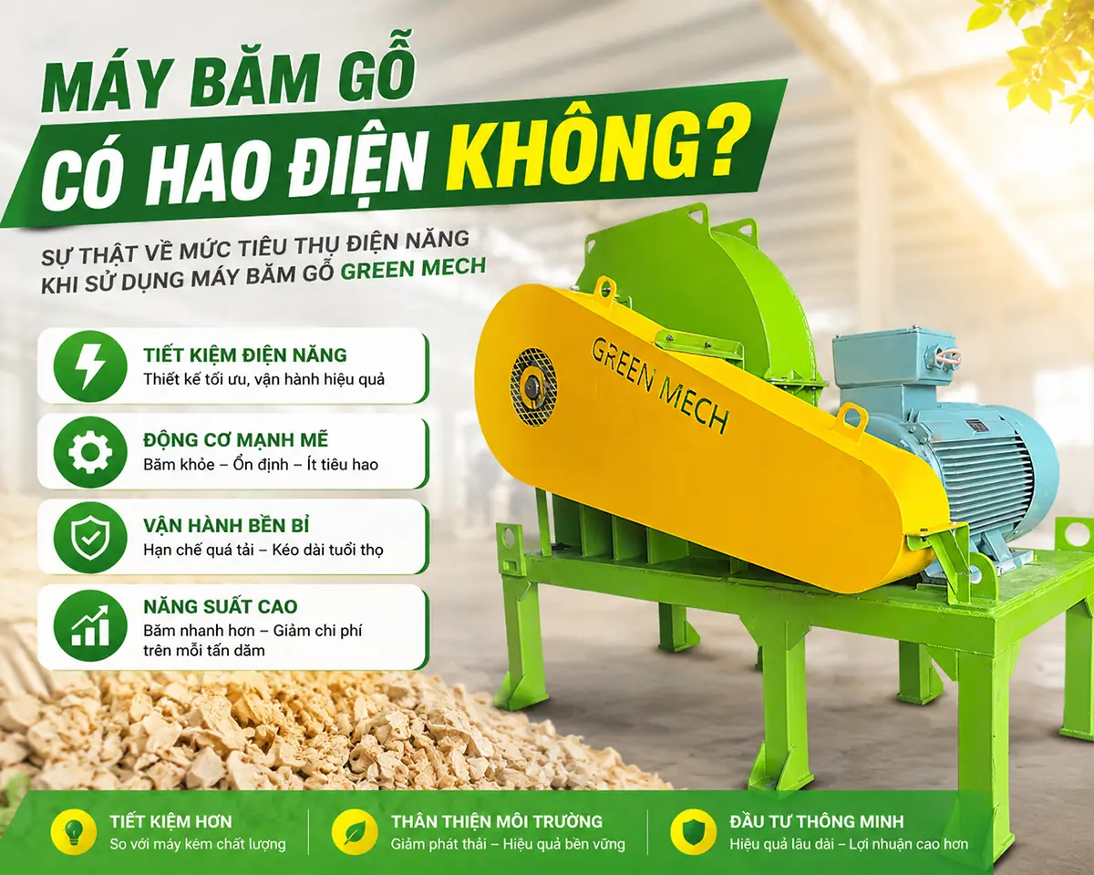 Việc xác định xem máy băm gỗ có hao điện không phụ thuộc vào nhiều yếu tố như công suất máy và loại nguyên liệu đầu vào